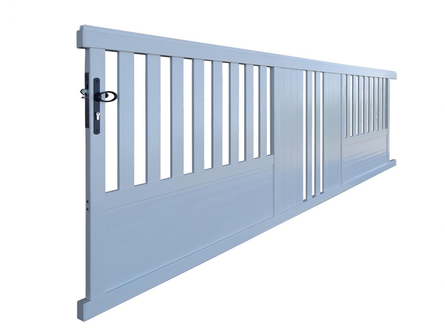 portail blanc alumnium